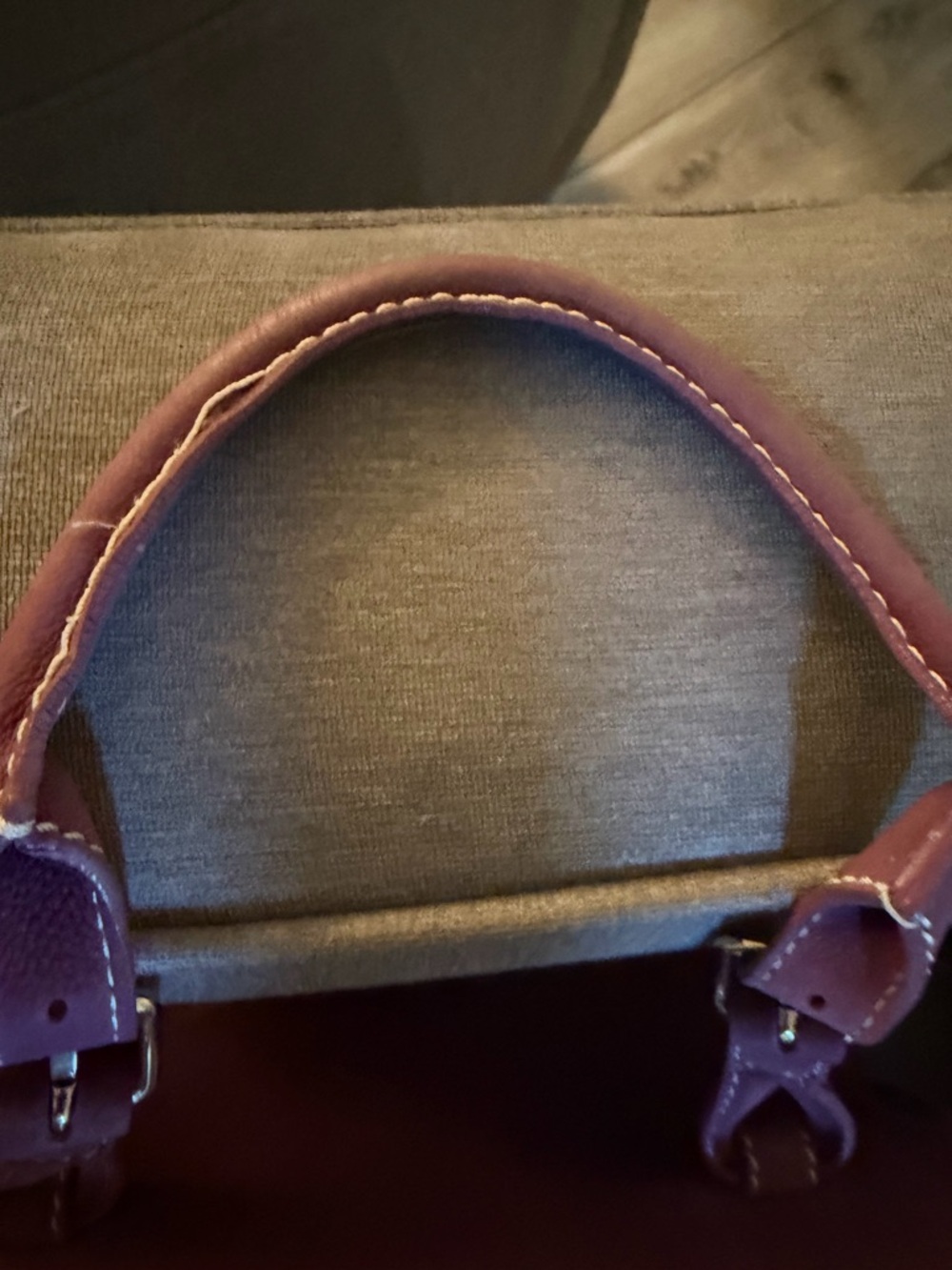 Celine Suede Satchel Handbag in Plum - Picture 9 of 14